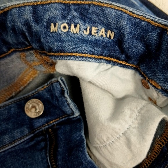 American Eagle Jeans Womens 00 Short Blue Mom Jean High Rise Stretch Denim - Picture 9 of 11